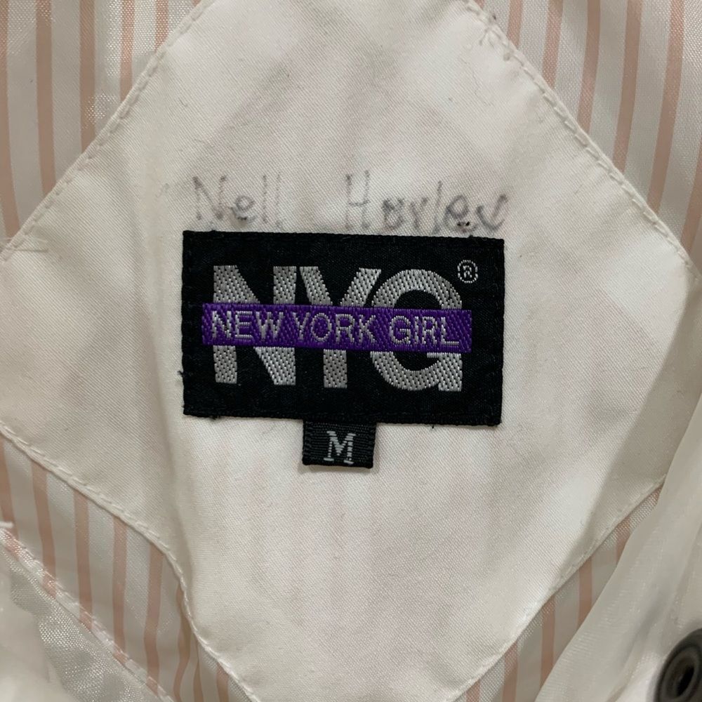 Vintage NYG New York Girl M White Bomber Jacket - Picture 3 of 8